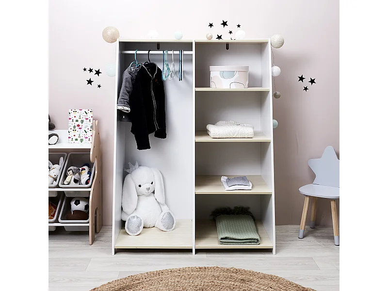 Armoire Scandinave Enfant "Maya" 120cm Blanc
