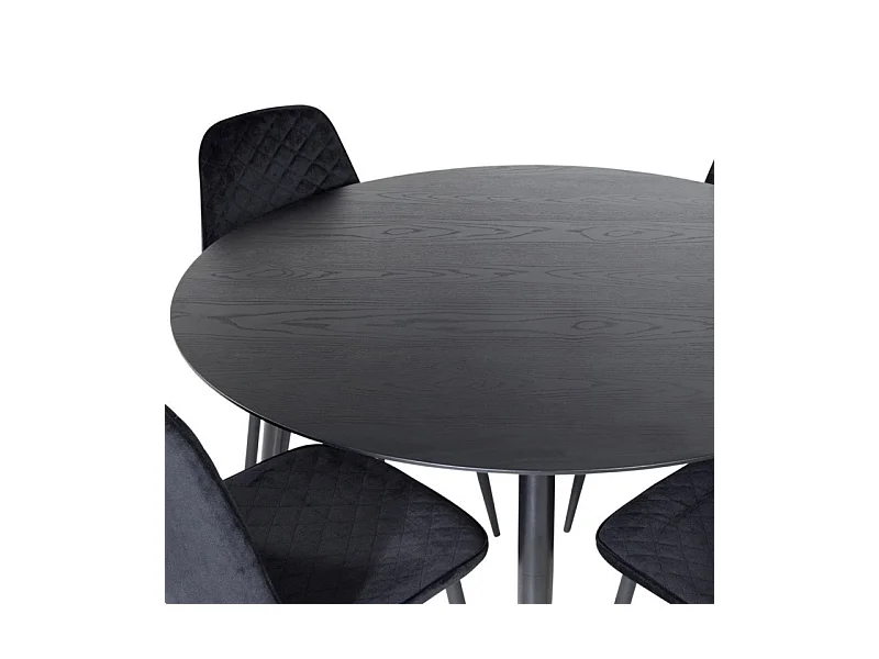 Table à Manger Ronde "Dipp" 115cm Noir