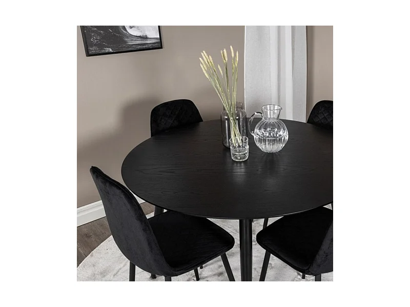 Table à Manger Ronde "Dipp" 115cm Noir