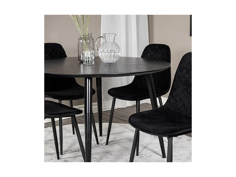 Table à Manger Ronde "Dipp" 115cm Noir