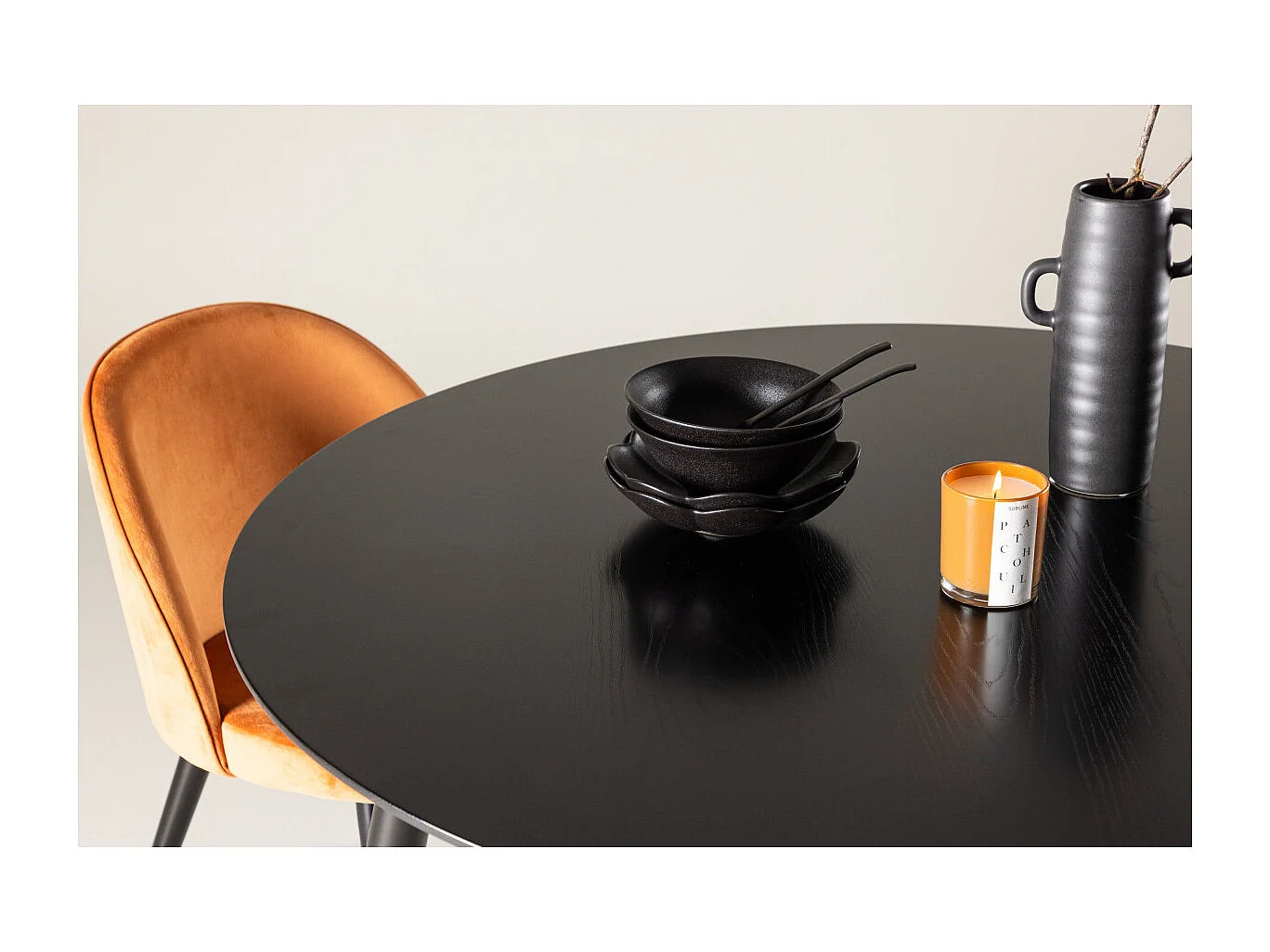 Table à Manger Ronde "Dipp" 115cm Noir