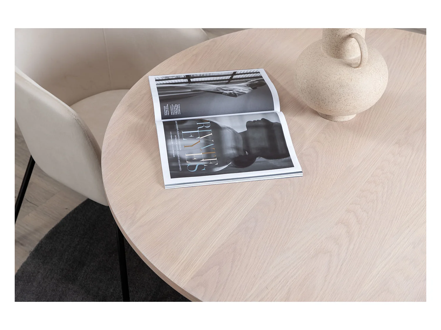 Runder Tisch aus MDF Bianca 110 cm