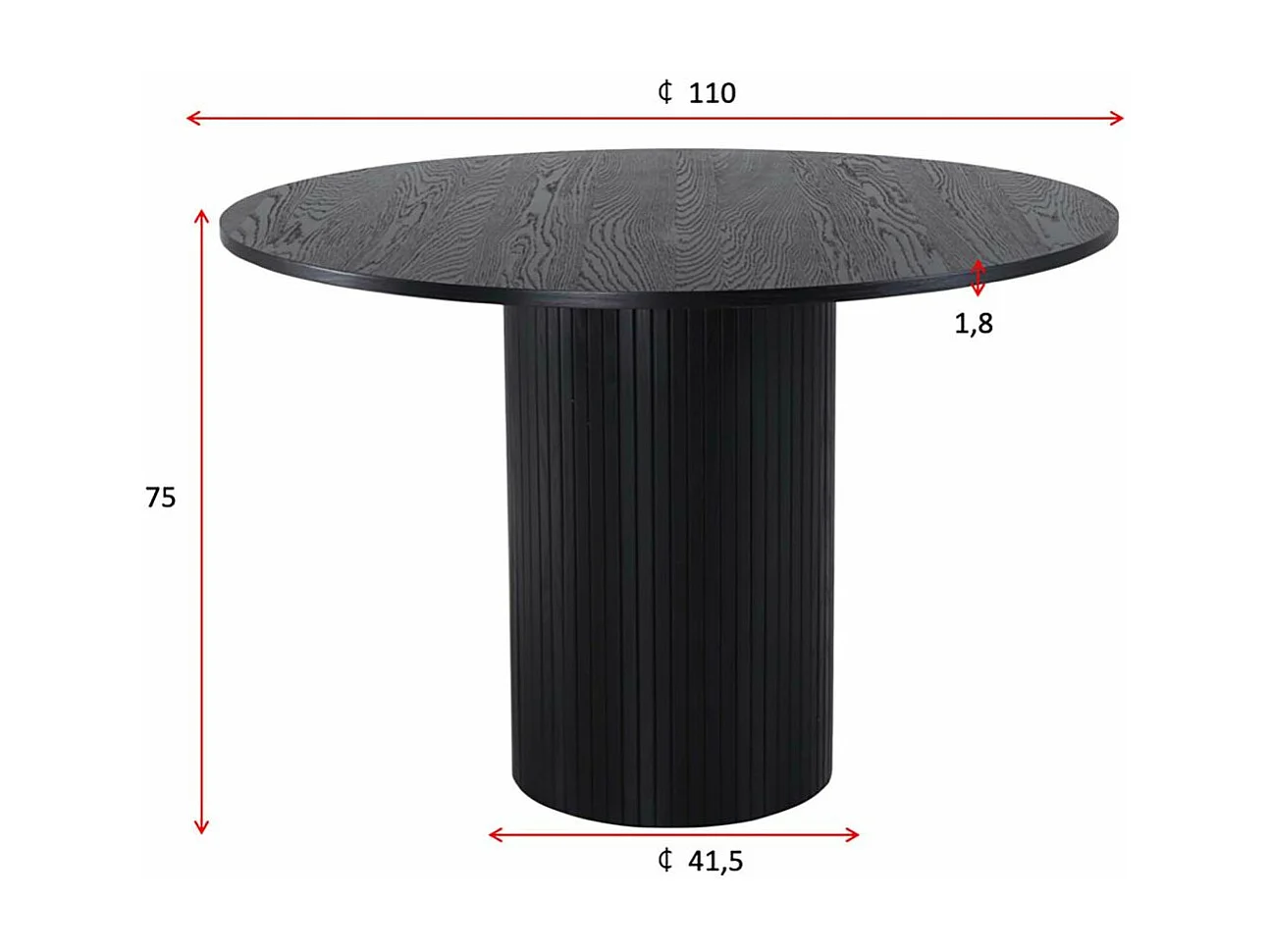 Bianca eetkamertafel Ø110cm eik fineer.