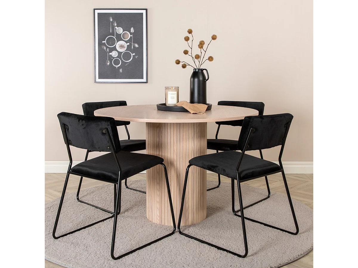 Bianca eetkamertafel Ø110cm eik fineer.