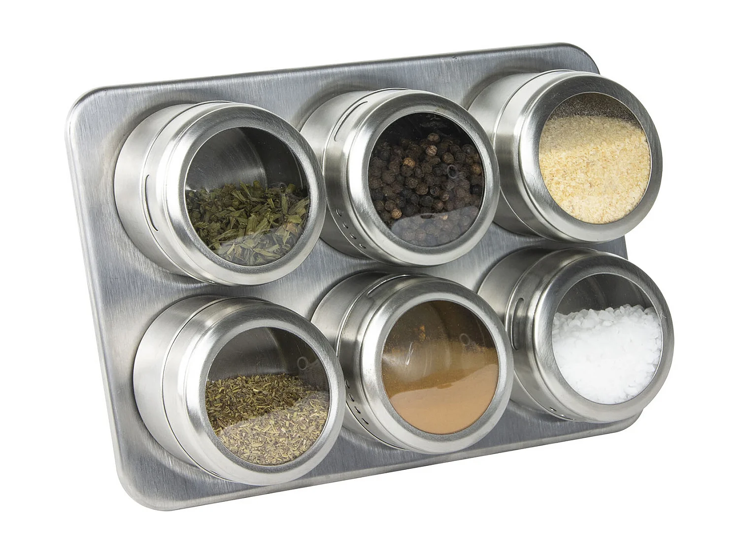 Support Et Pots A Epices Aimante X6 Gris