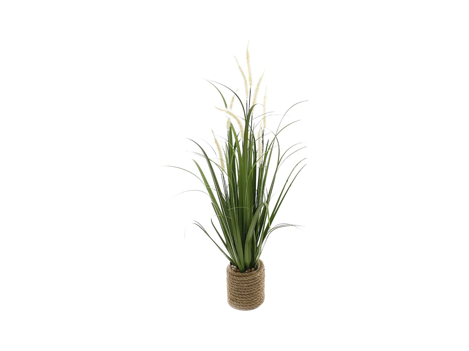 Plante artificielle avec fleurs blanches avec pot en jute