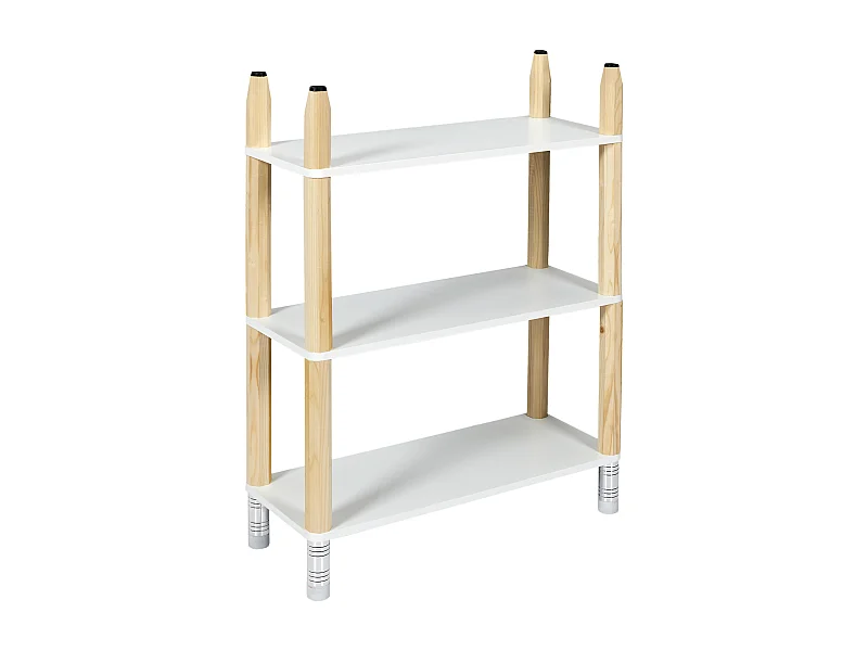 Etagere Crayons 3 Etages Blanc, Marron