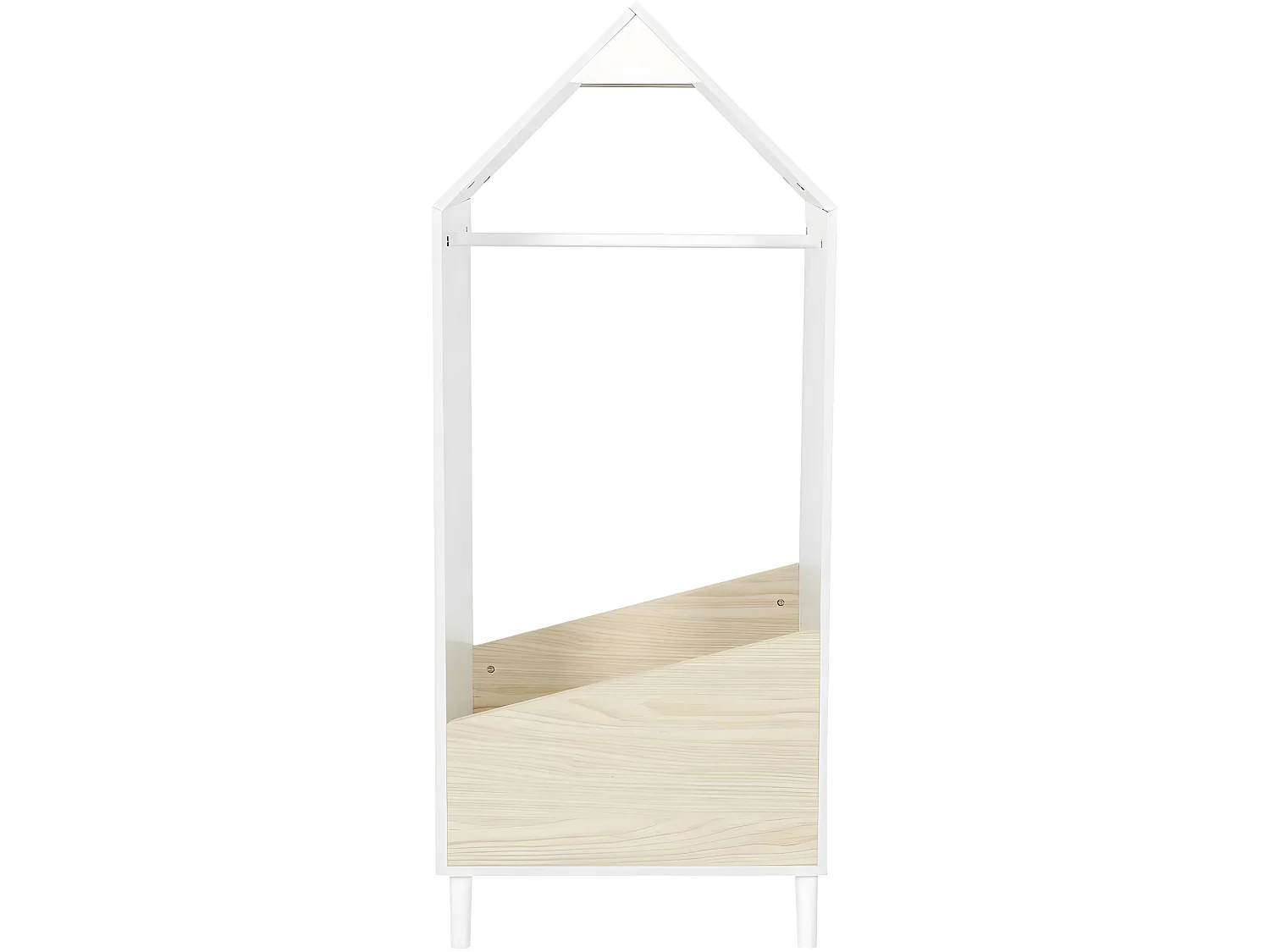 Armoire Penderie Enfant "Maya" 116cm Blanc & Beige