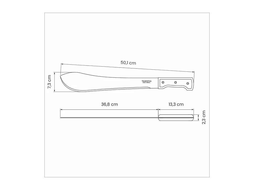 Machette en acier carbone et bois Lame 36 cm (M1)
