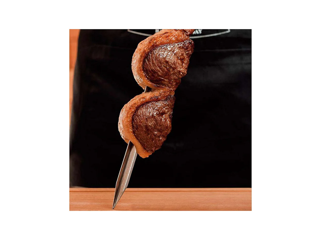 Brochette en inox et bois 55 cm Churrasco