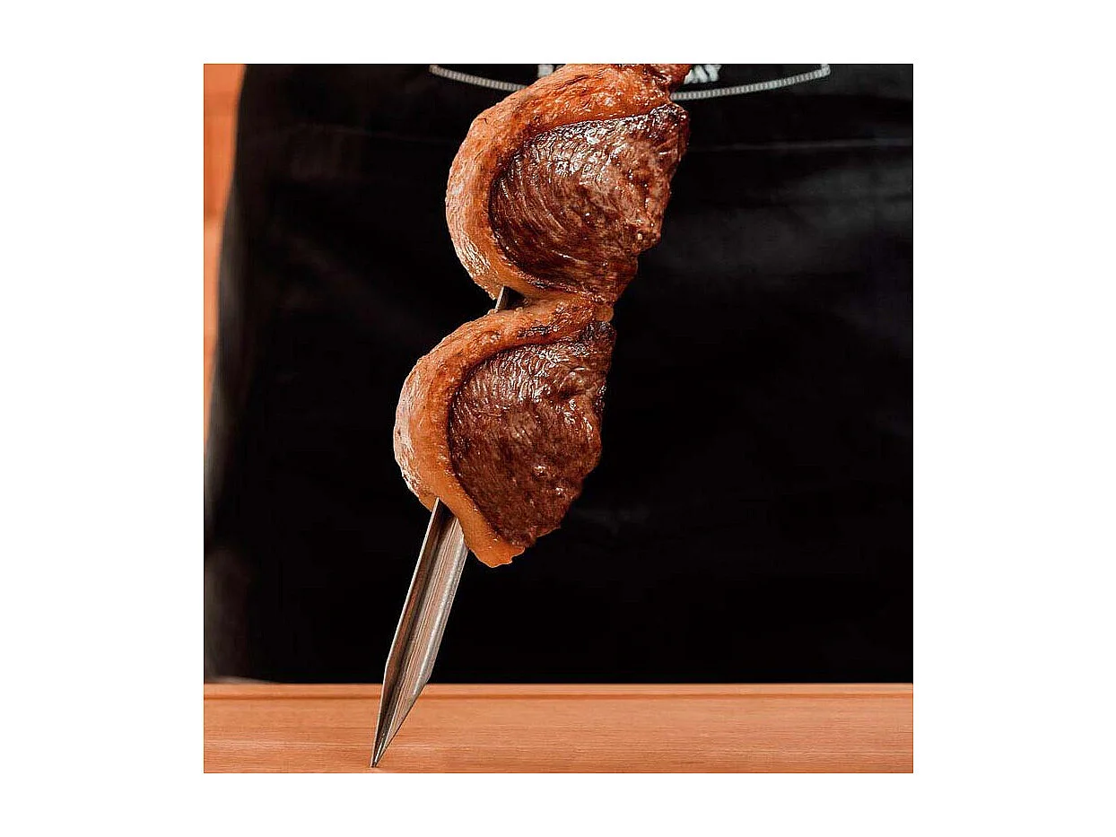 Brochette en inox et bois 55 cm Churrasco