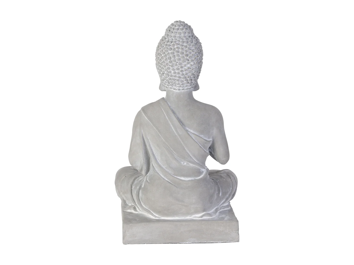 Bouddha Assis Ciment 27cm Gris