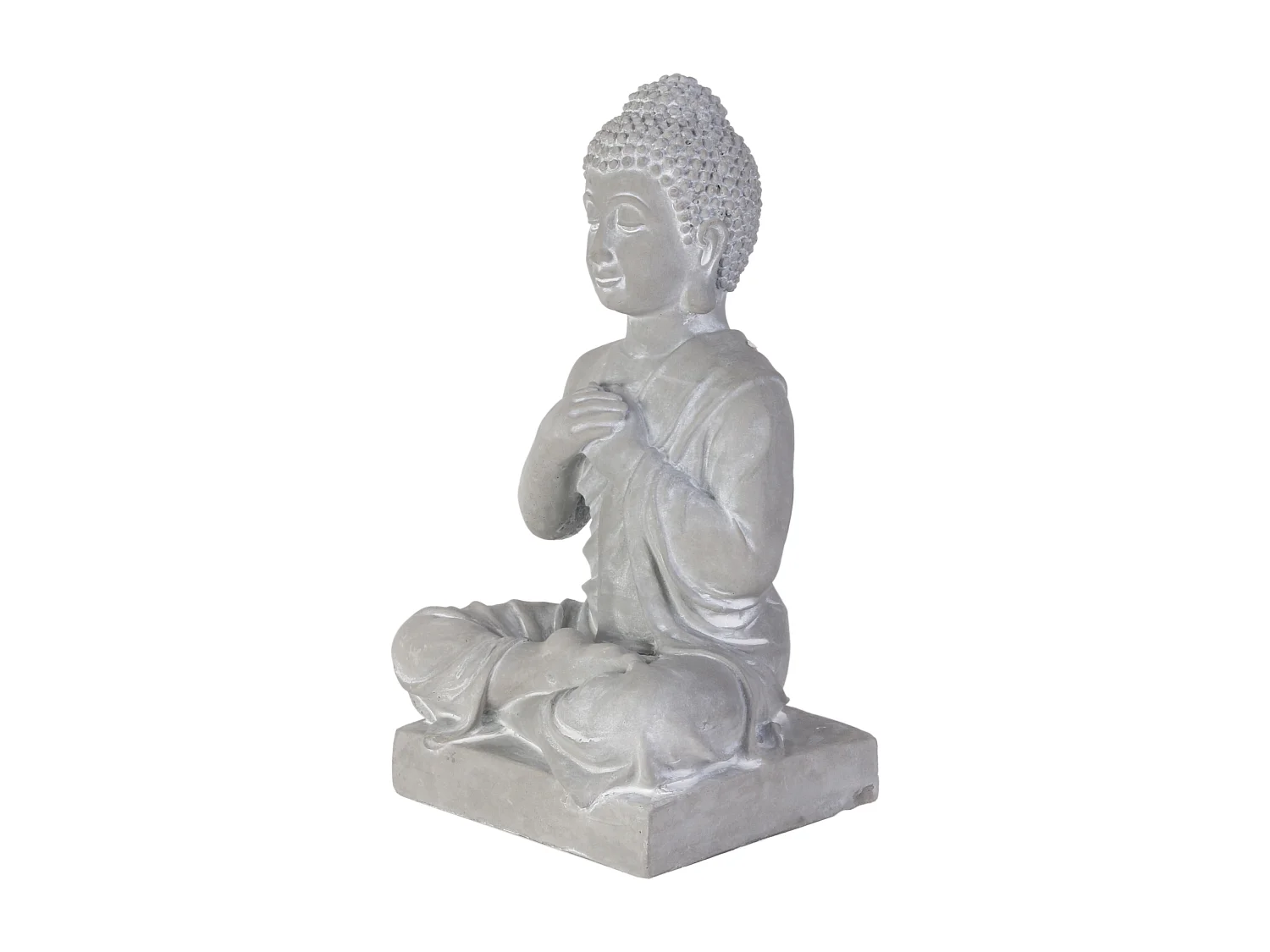 Bouddha Assis Ciment 27cm Gris