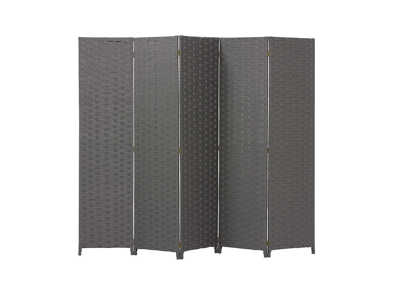 Paravent 5 panneaux en nylon noir