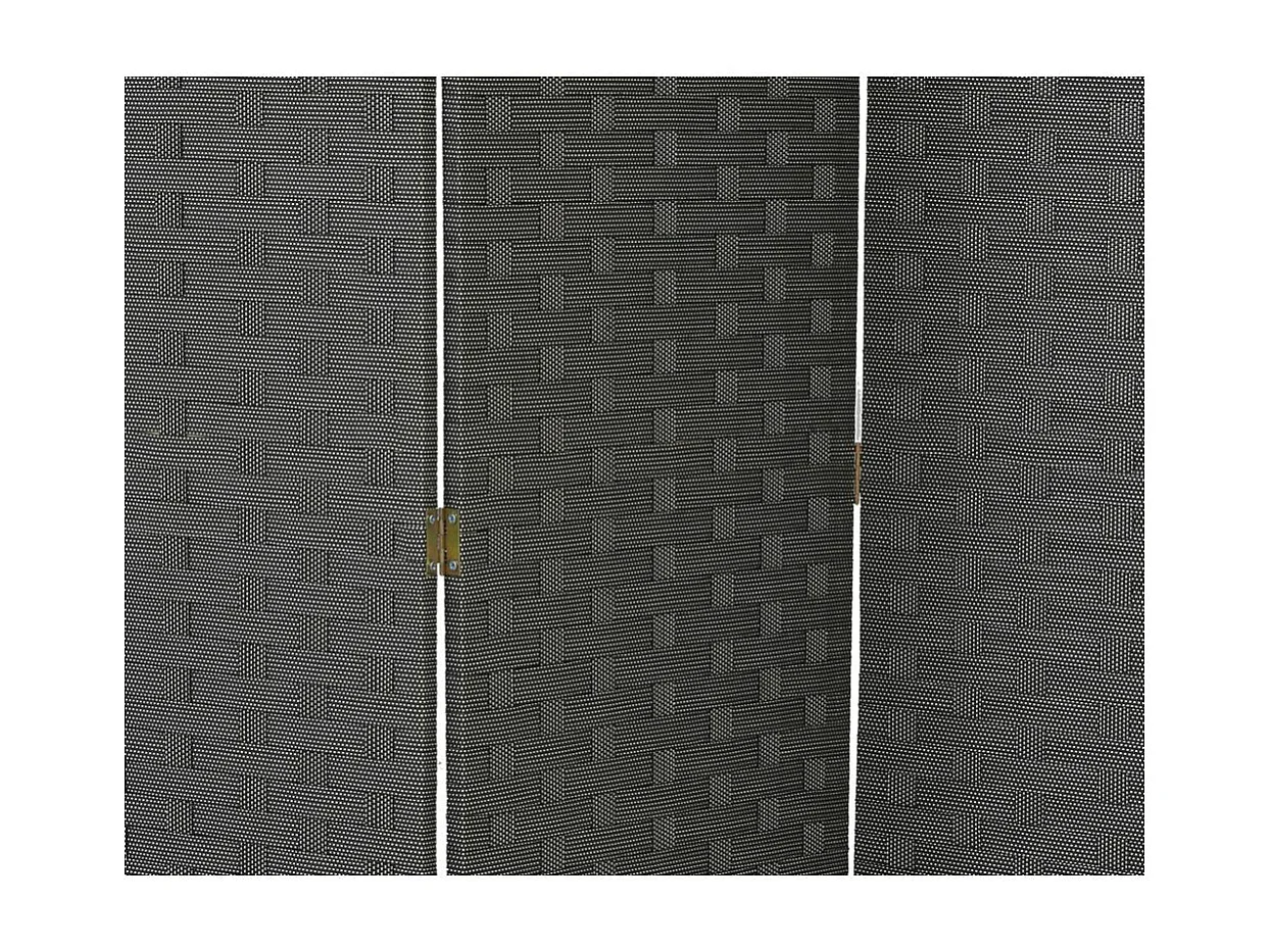 Paravent 5 panneaux en nylon noir