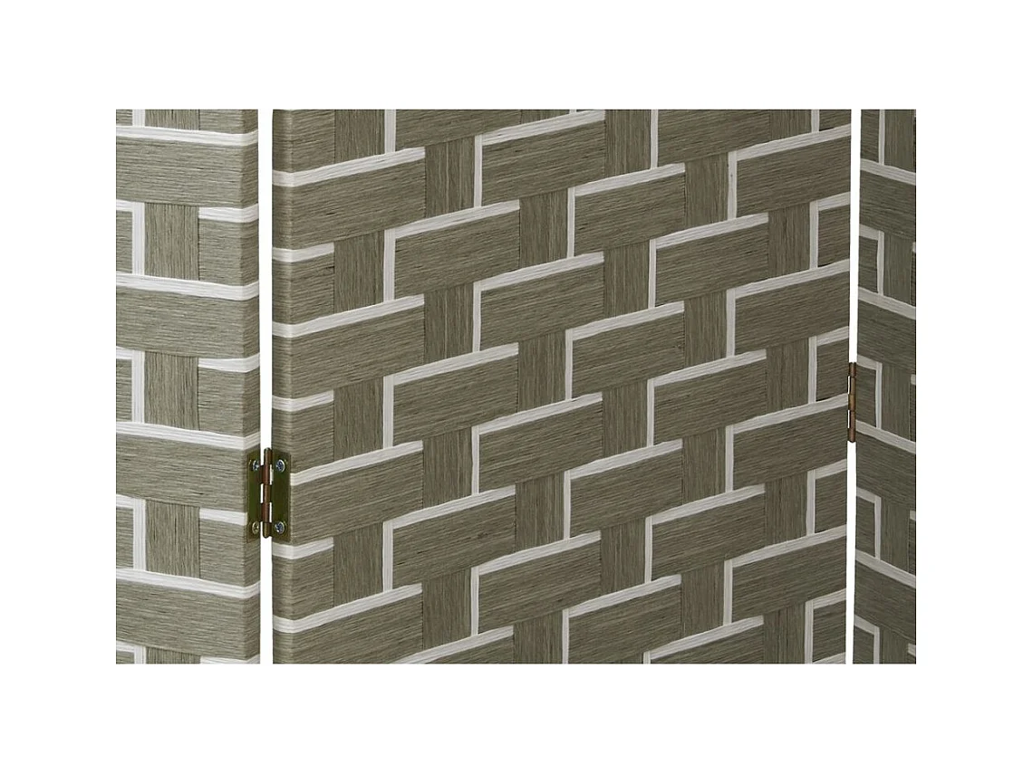 Paravent en nylon blanc et gris clair 4 panneaux