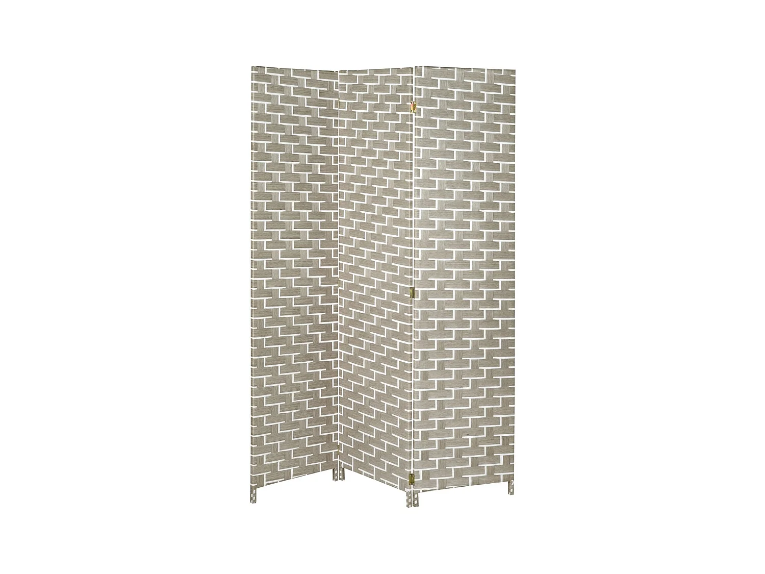 Paravent en nylon blanc et gris clair 3 panneaux