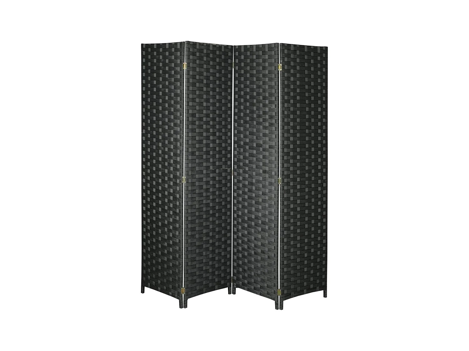 Paravent en nylon noir 4 panneaux