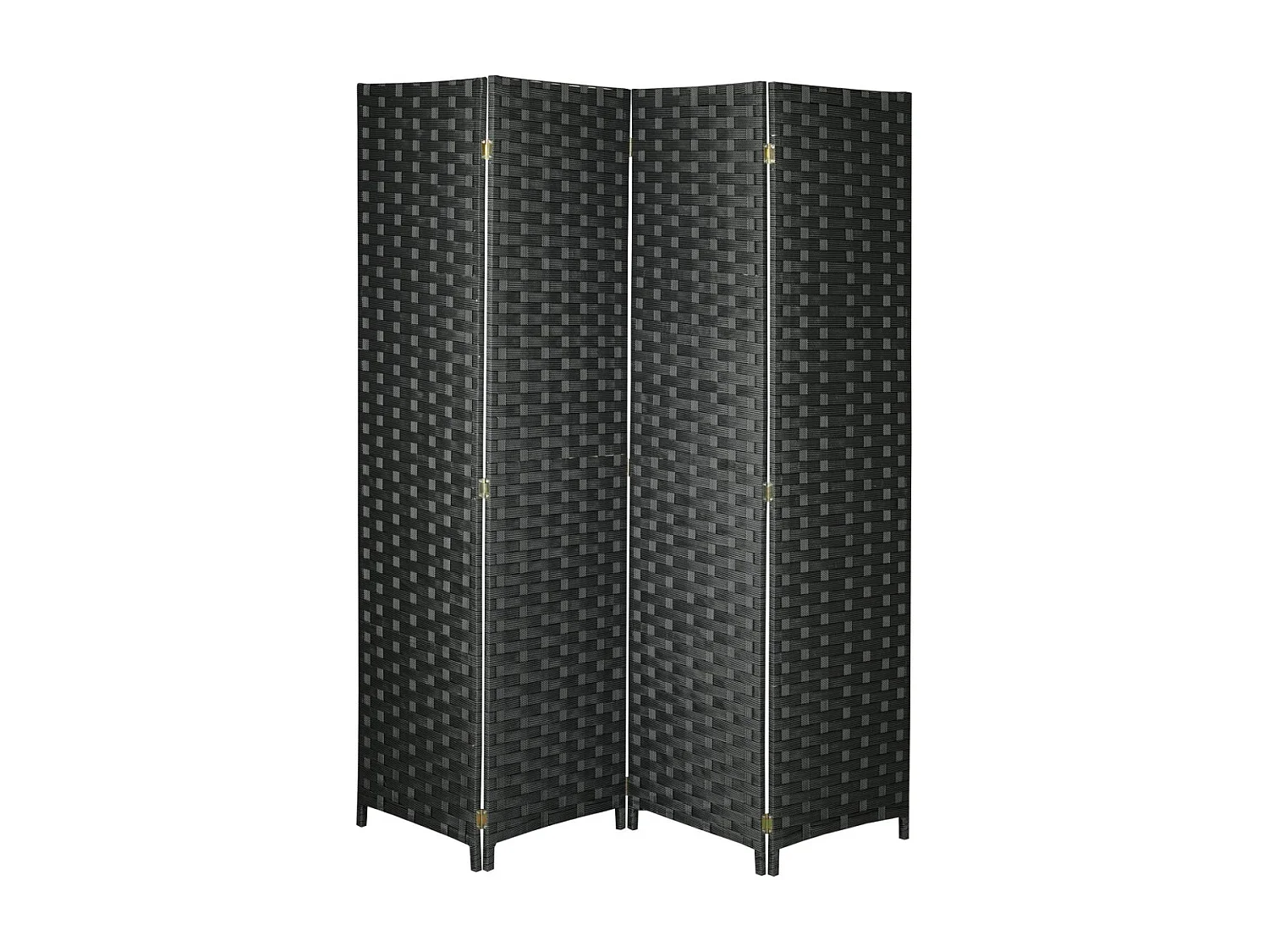 Paravent en nylon noir 4 panneaux