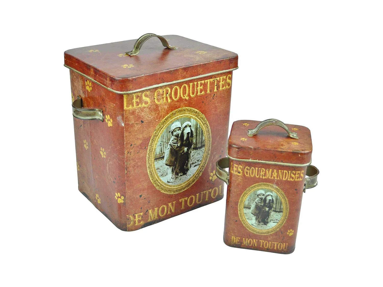 Boîtes à croquettes Mon toutou (Lot de 2)