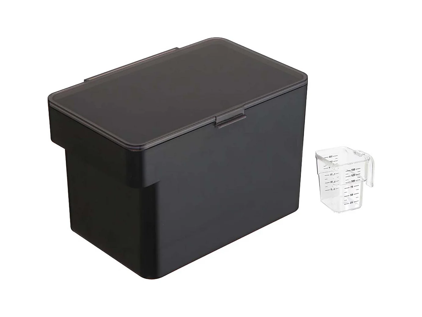 Boite à croquettes en plastique avec verre doseur Pet