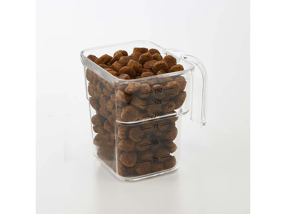 Boite à croquettes en plastique avec verre doseur Pet