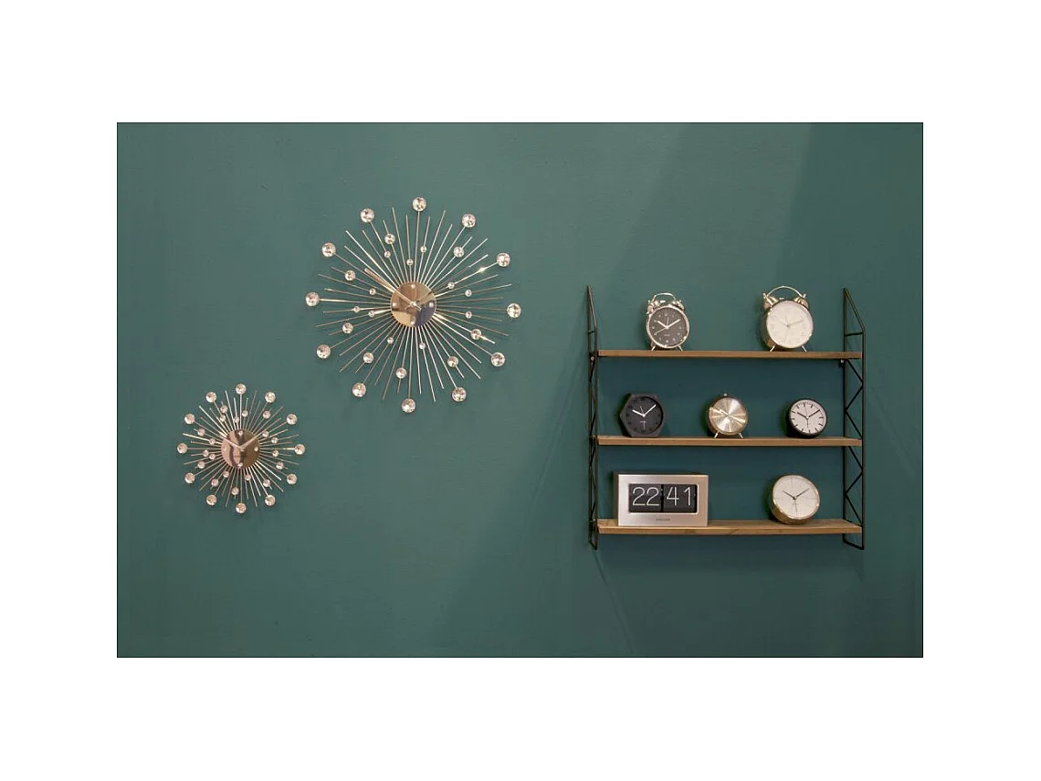 Zegar ścienny Sunburst duży - srebrny - Ø50cm