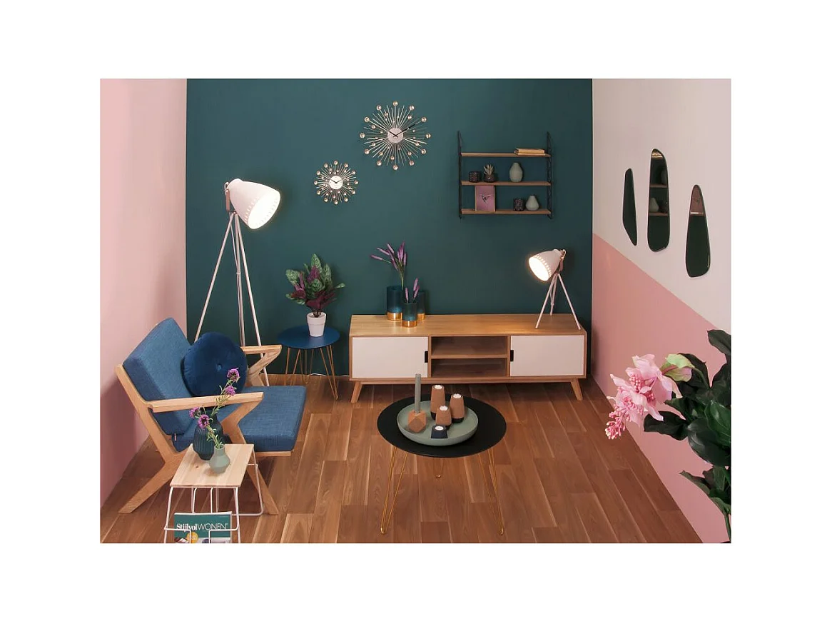 Zegar ścienny Sunburst duży - srebrny - Ø50cm