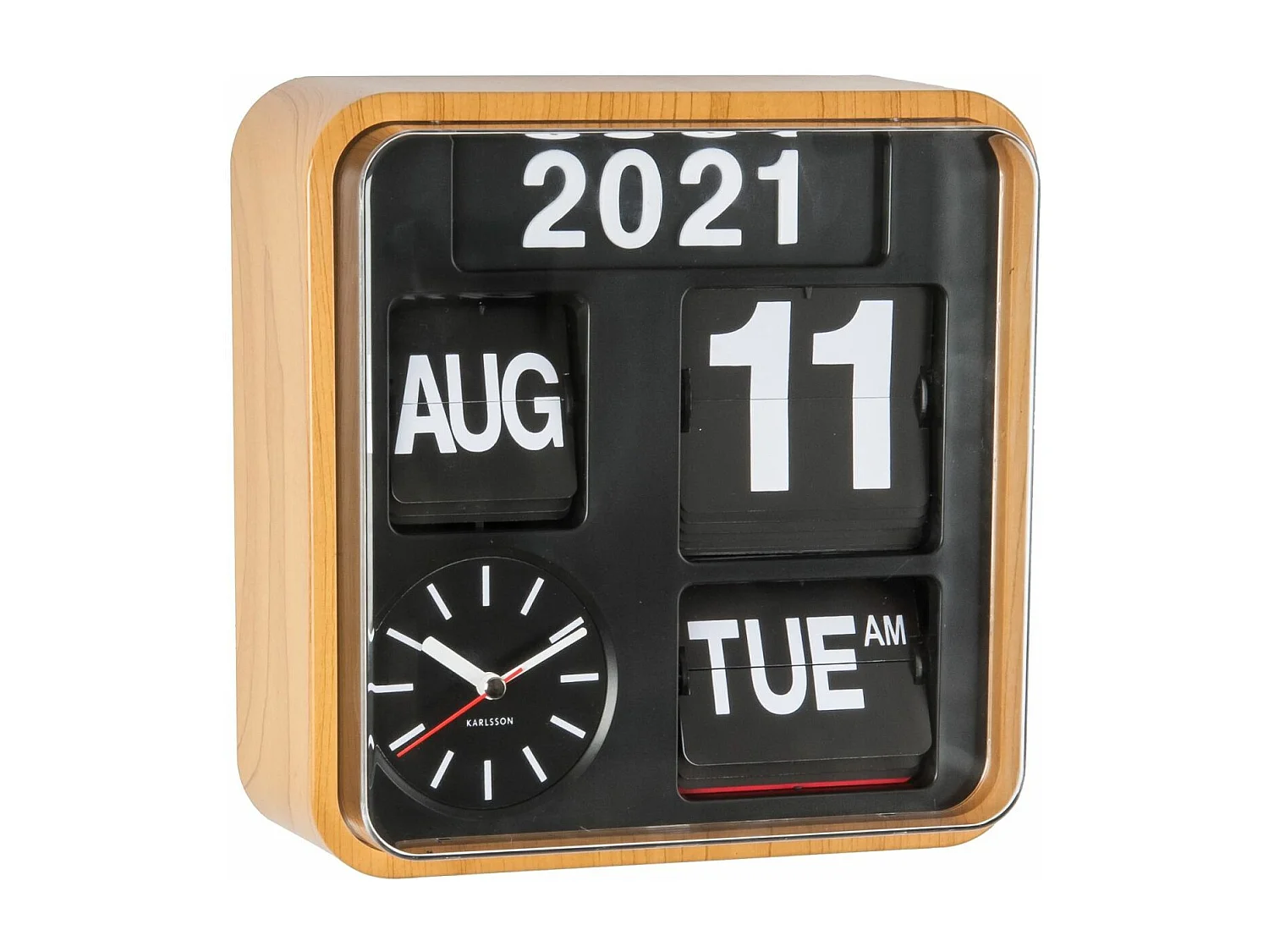 Horloge en plastique Mini Flip 24.5 cm Bambou