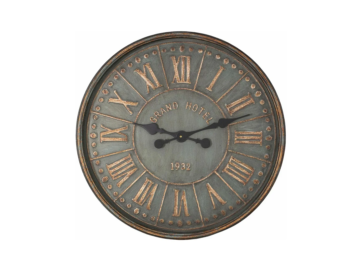 Pendule ronde en fer Grand Hôtel 60 cm