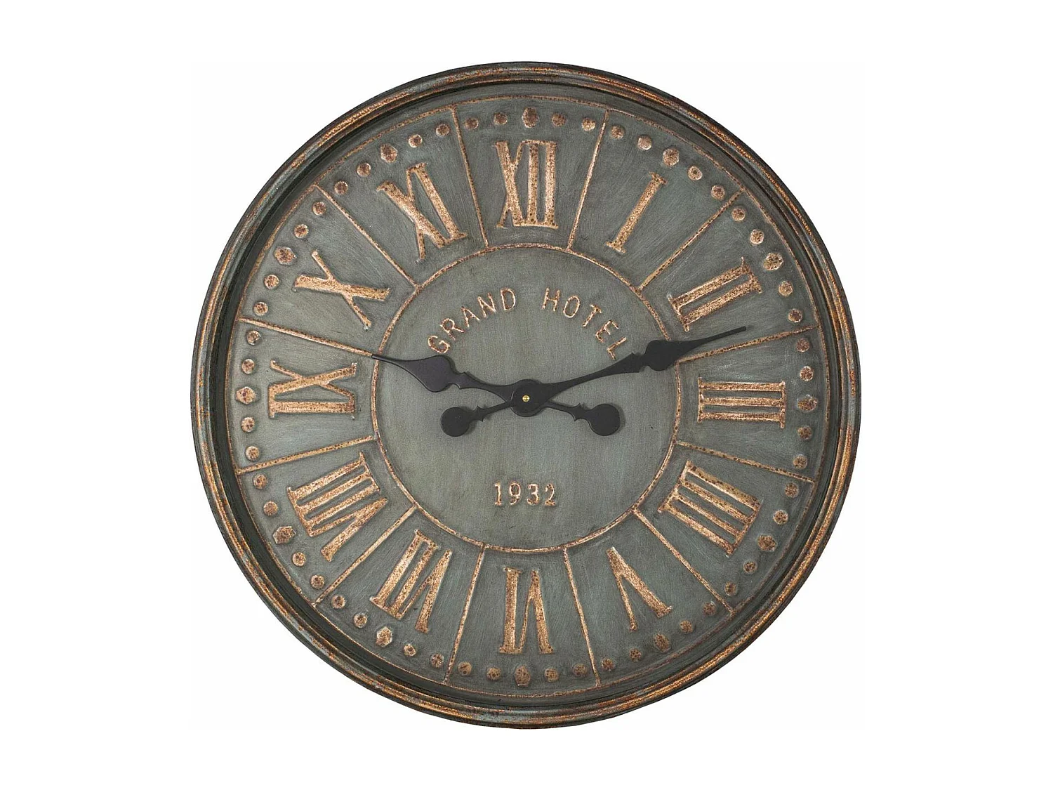 Pendule ronde en fer Grand Hôtel 60 cm