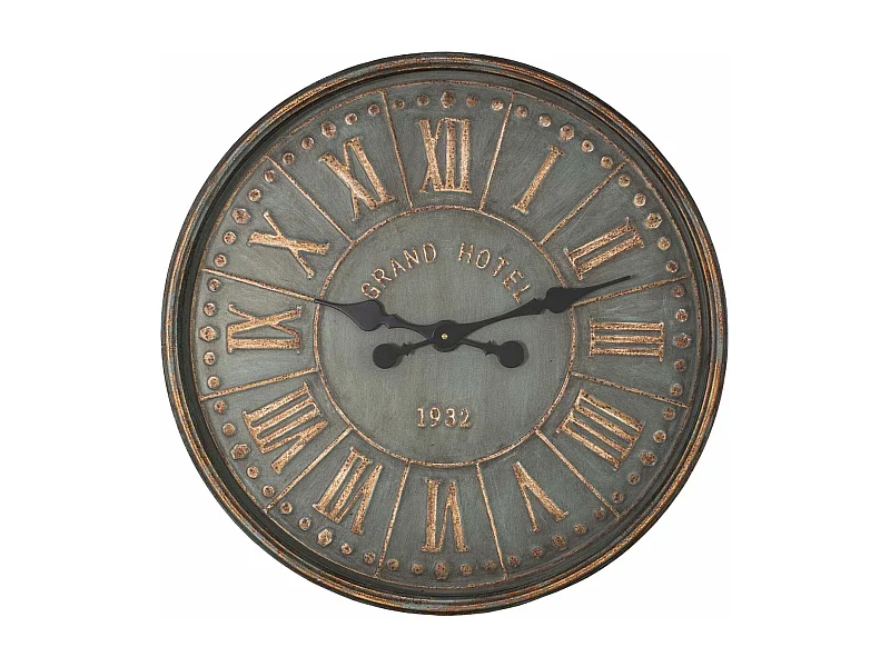 Pendule ronde en fer Grand Hôtel 60 cm