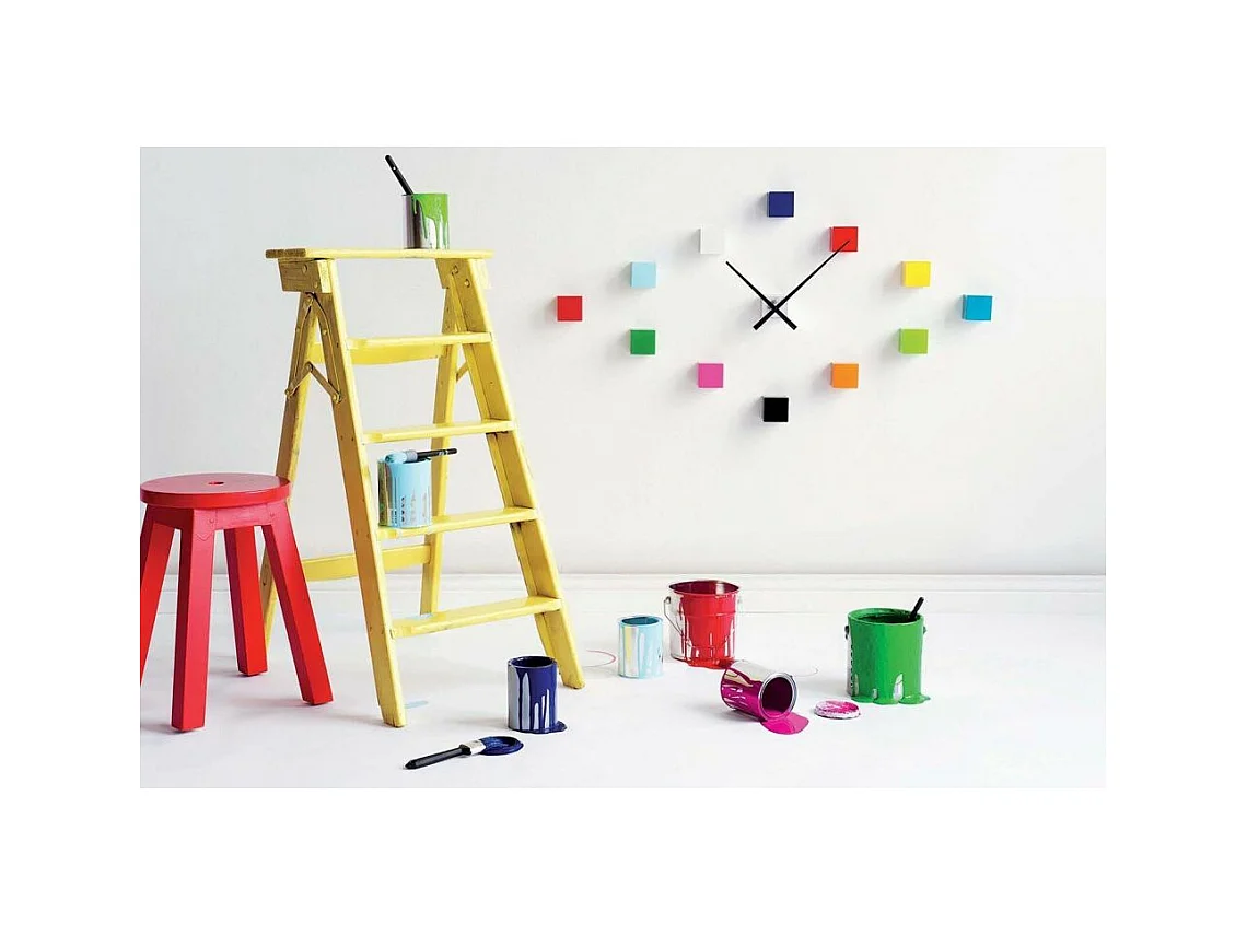 Horloge cubique DIY multicolore
