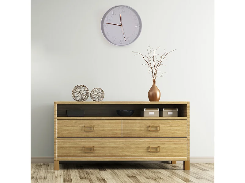 Horloge Ronde Contour Gris Gris