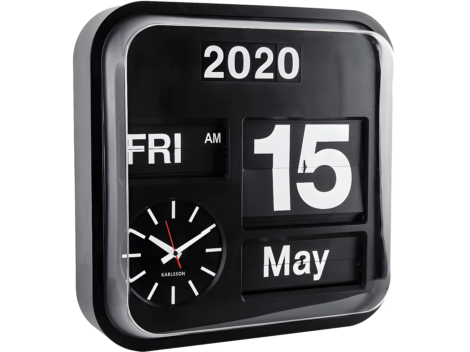 Wandklok Big Flip - Zwart