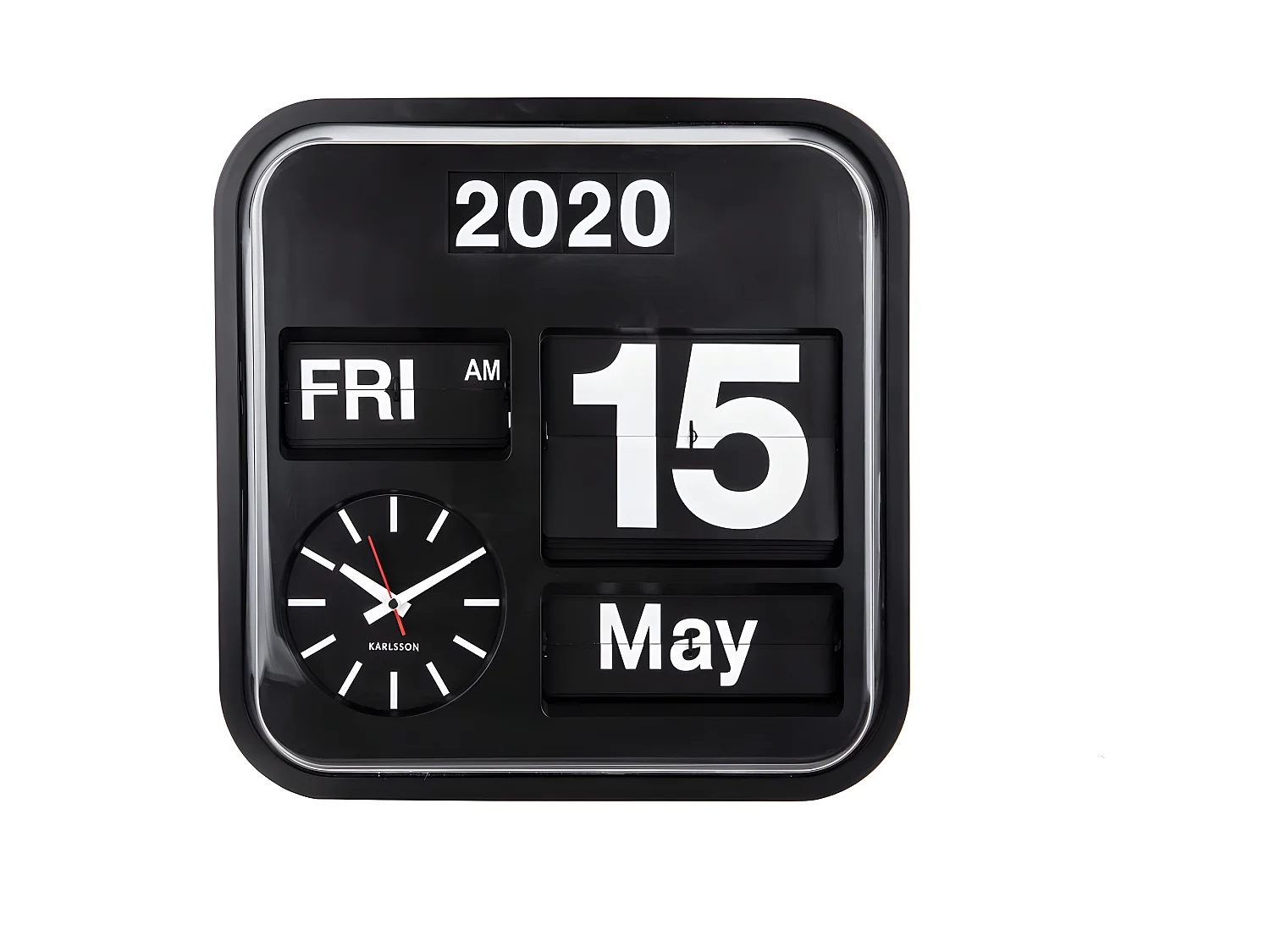 Wandklok Big Flip - Zwart