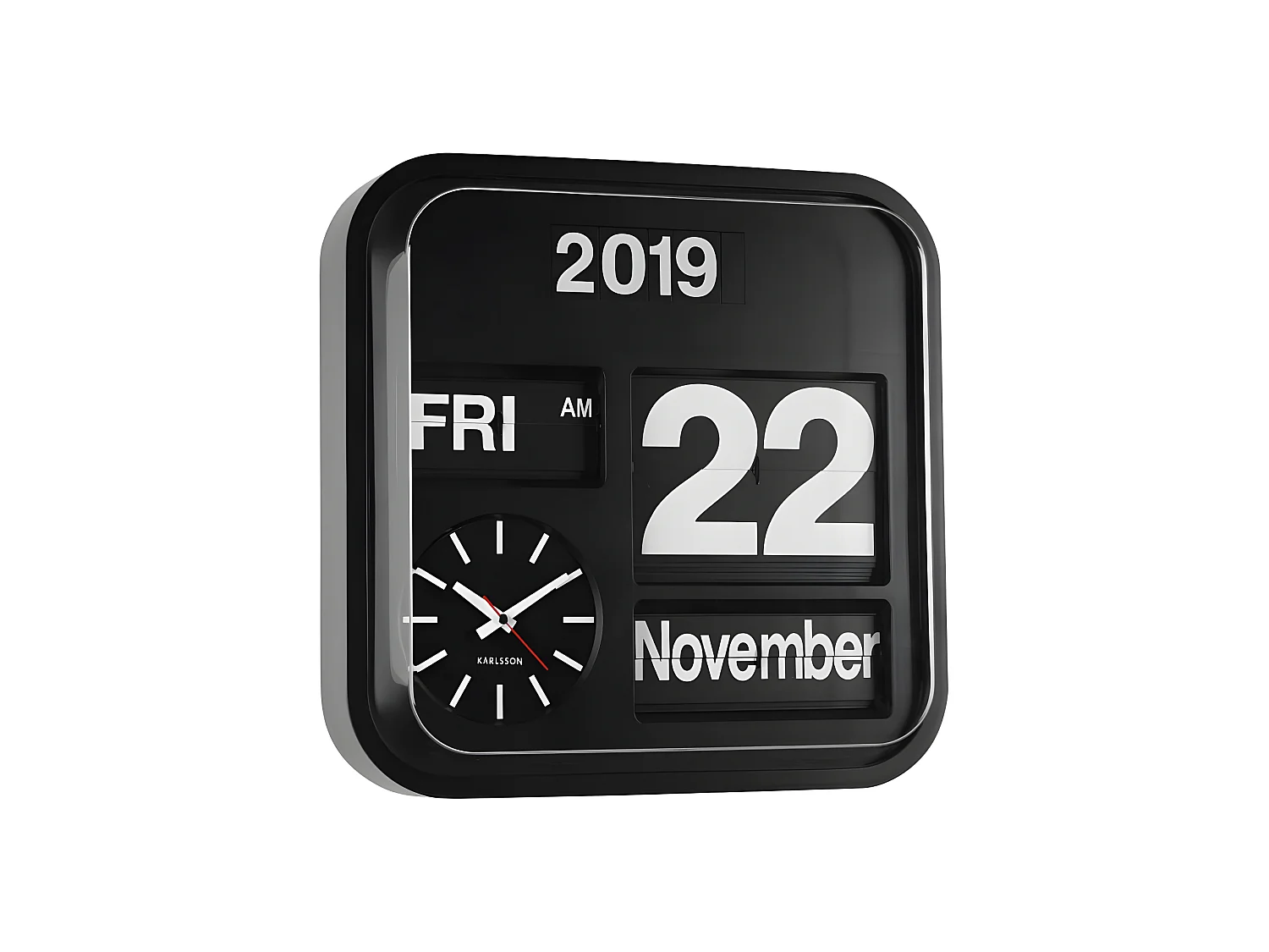 Wandklok Big Flip - Zwart