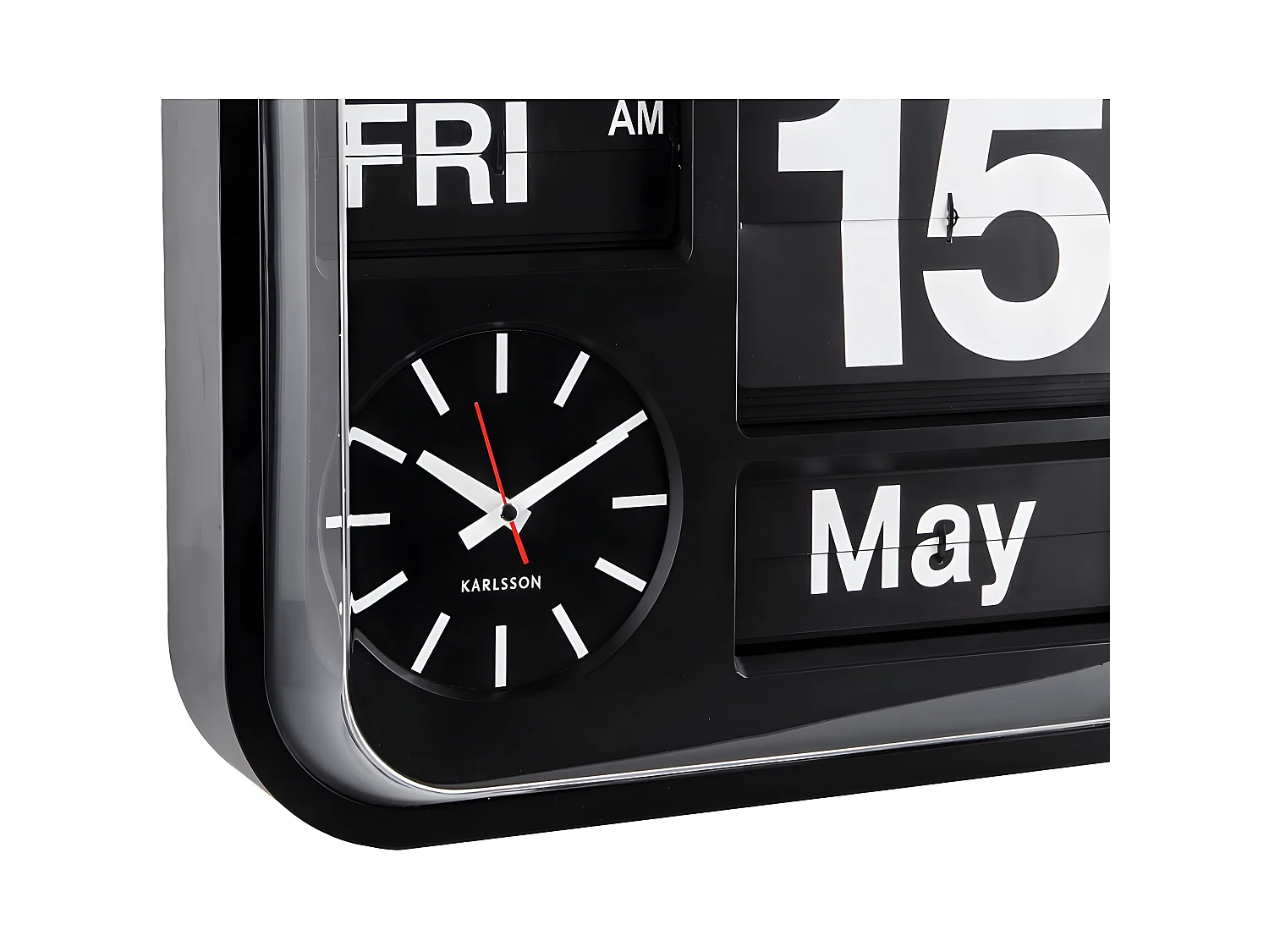 Wandklok Big Flip - Zwart