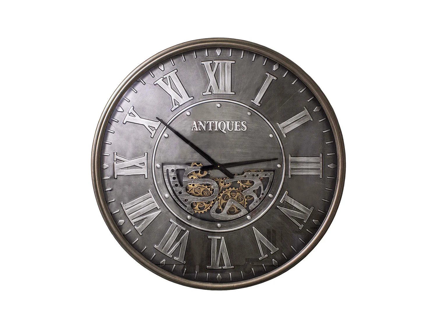 Pendule ronde en fer Antiquité 102 cm