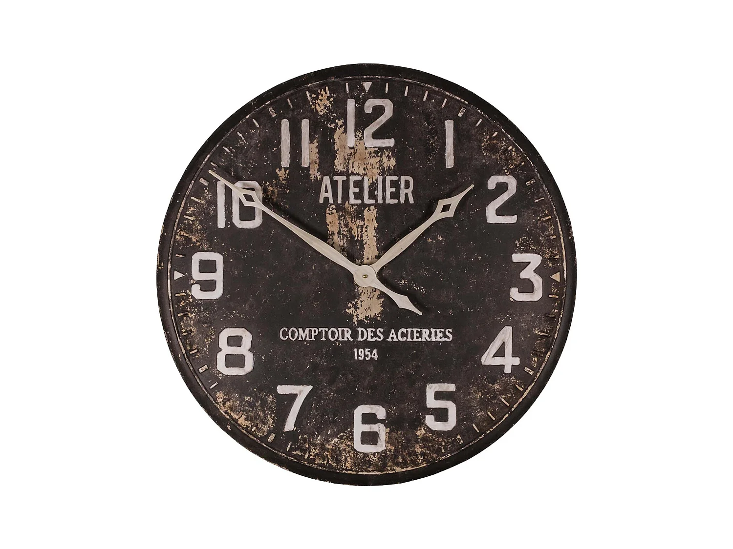 Pendule ronde en fer Atelier 74 cm