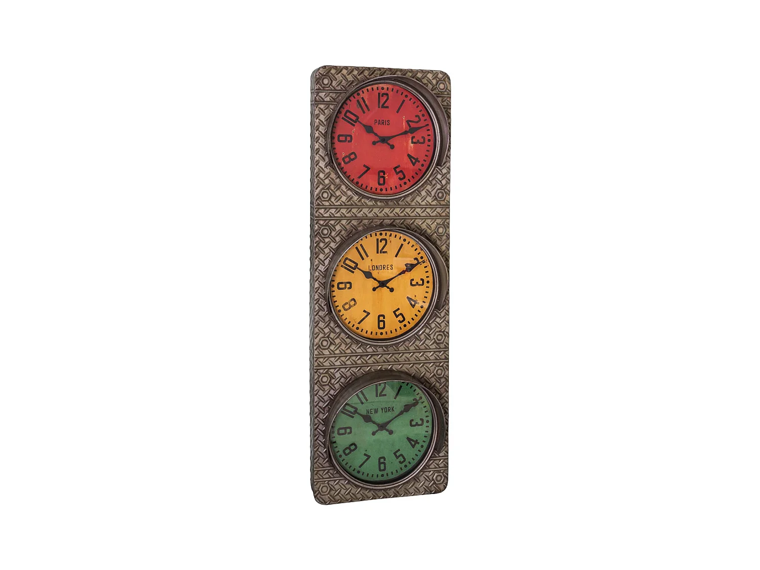 Pendule feu tricolore en fer 33.5 x 15 x 100 cm