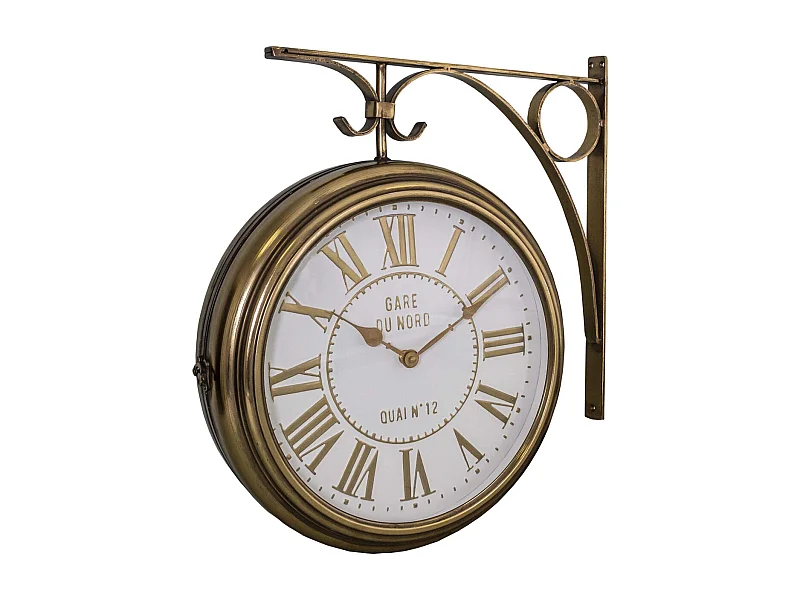 Horloge pivotante à 2 faces avec potence 36.5 cm