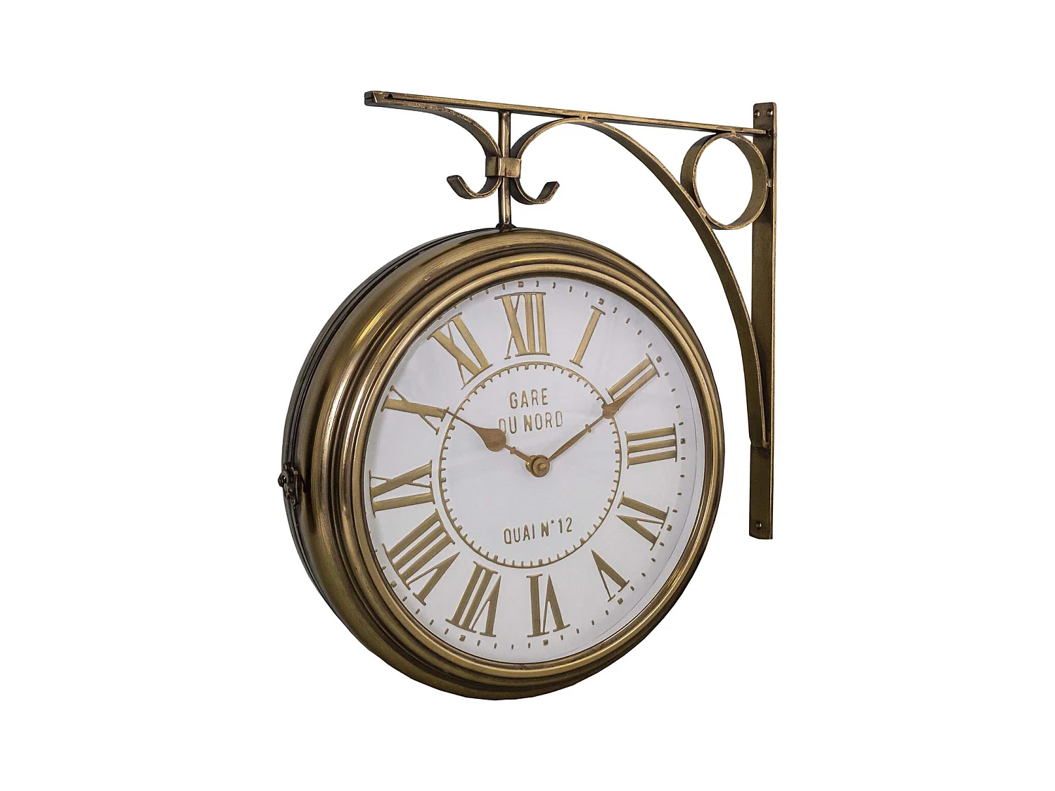 Horloge pivotante à 2 faces avec potence 36.5 cm