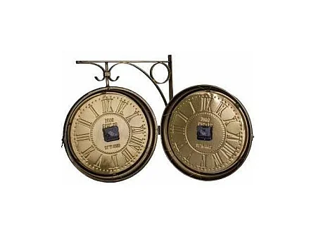 Horloge pivotante à 2 faces avec potence 36.5 cm