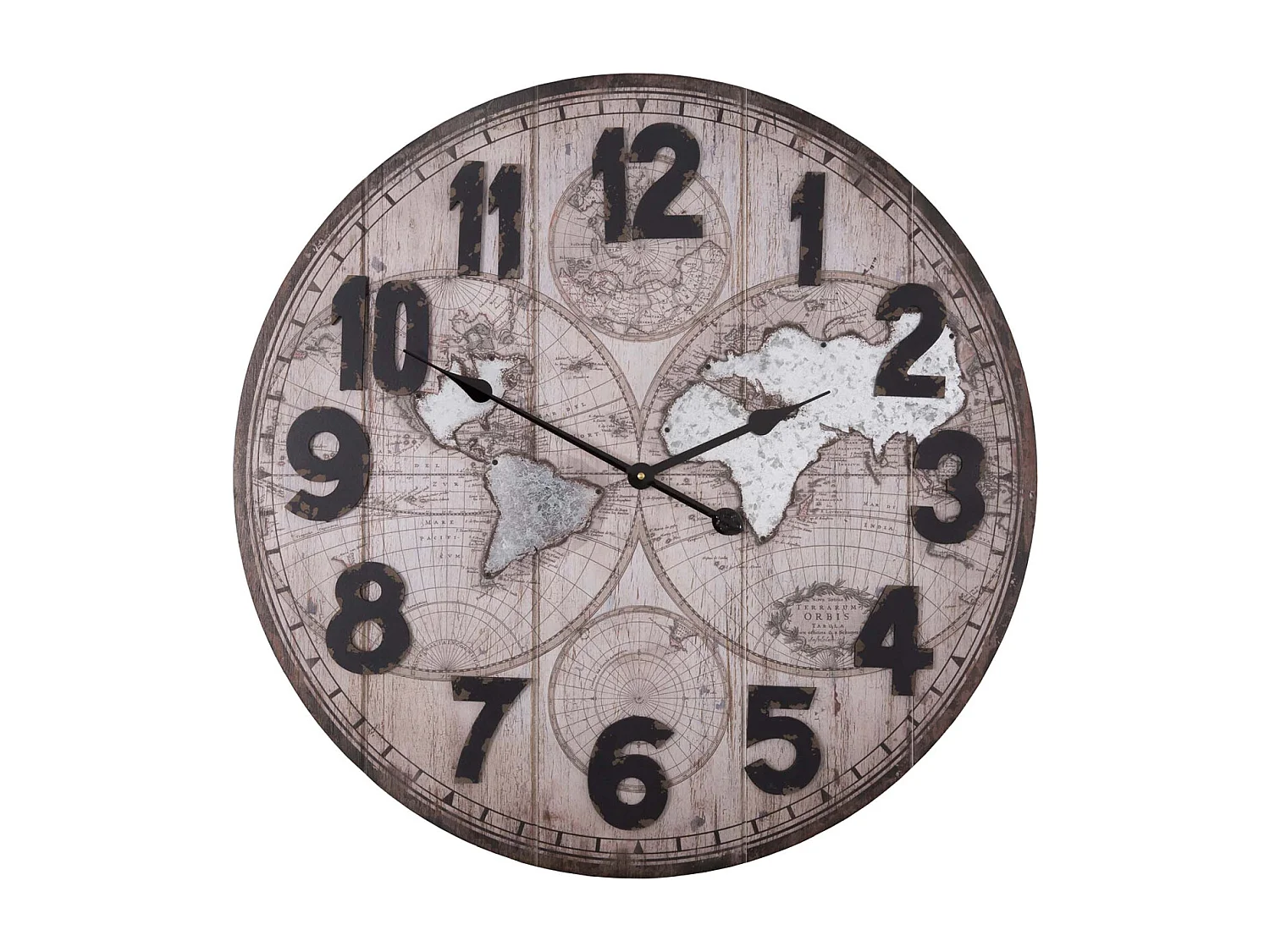 Pendule mappemonde ronde 70 cm