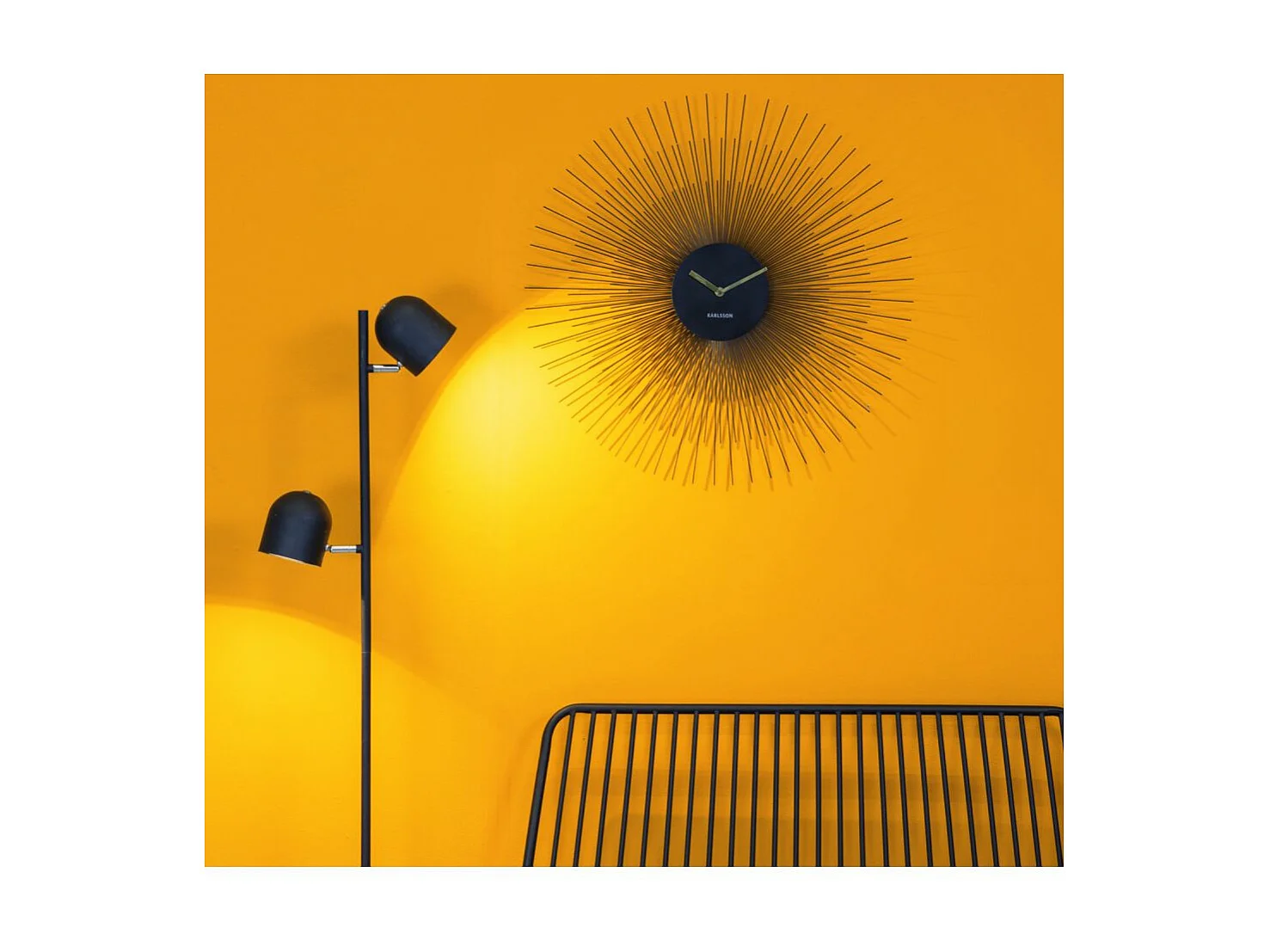 Horloge en métal Peony 60 cm Noir