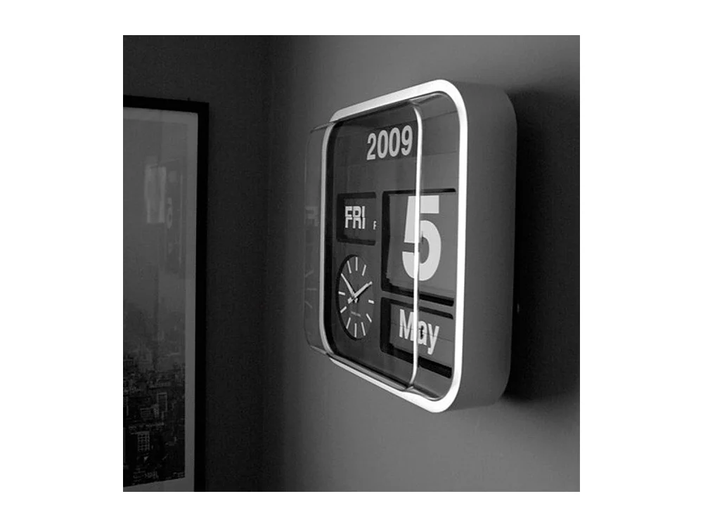 Horloge vintage Big Flip 43 cm Argent