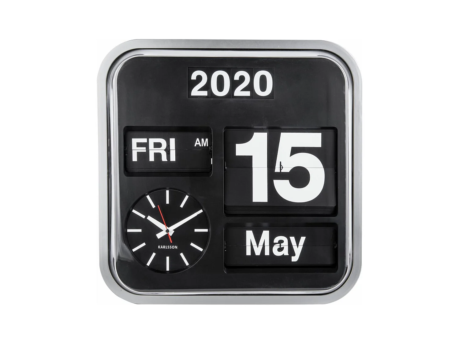 Horloge vintage Big Flip 43 cm Argent