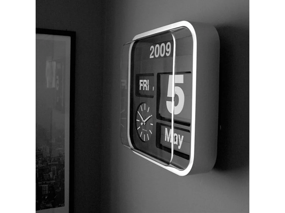 Horloge vintage Big Flip 43 cm Argent