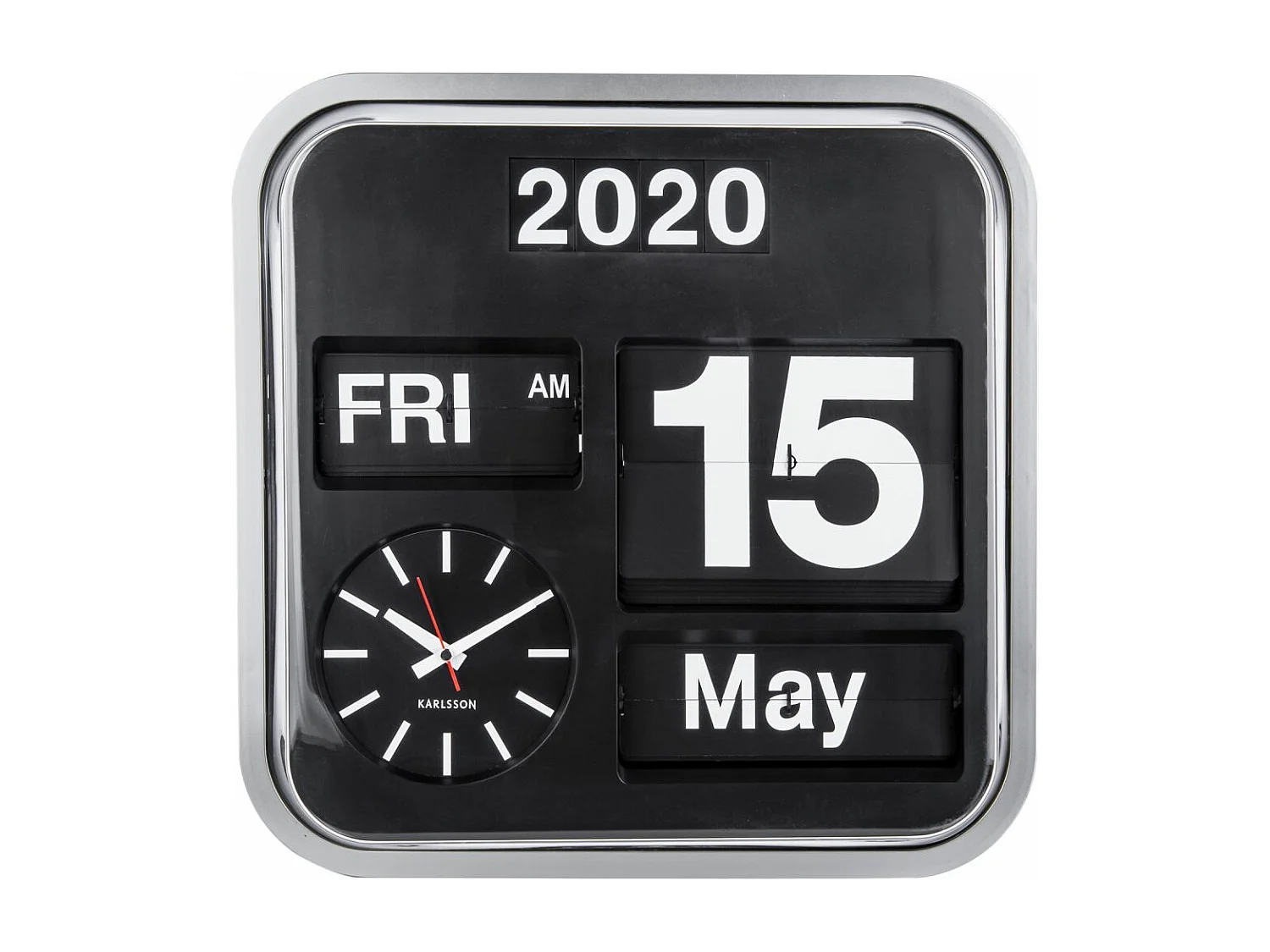 Horloge vintage Big Flip 43 cm Argent